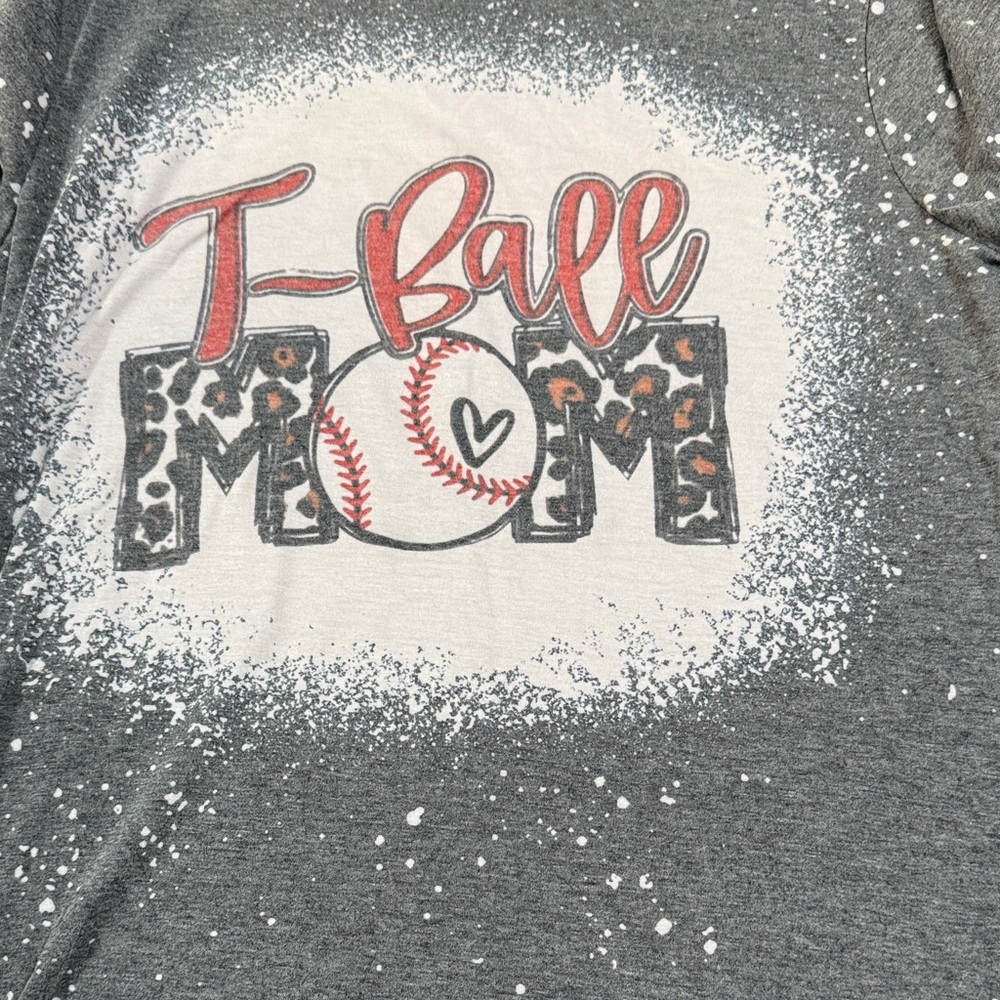 Gray T-Ball Mom Graphic Tee